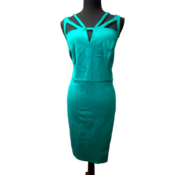 Forever 21+ Turquoise Sheath Dress with Cut-outs - Picture 3 of 10